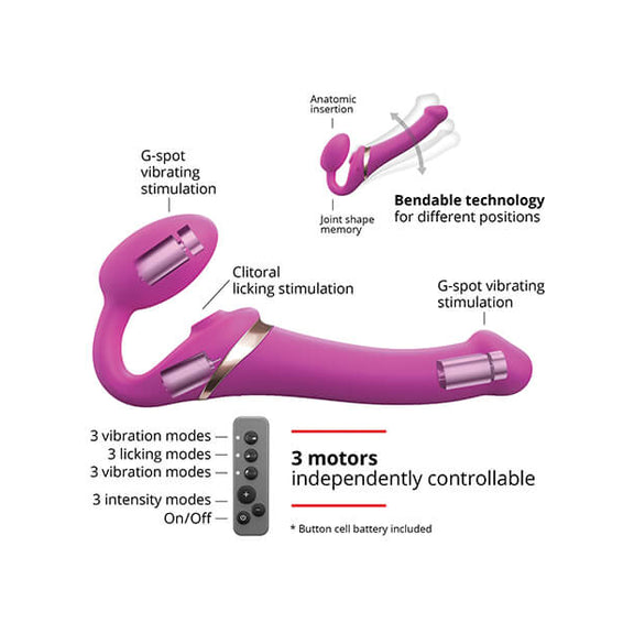 Strap-on-Me Vibrating Licking Strapless Strap-on